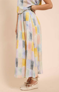 Sadie & Sage - Petrichor Gathered Elastic Midi Skirt