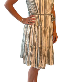 She + Sky - Woven Striped Midi Dress