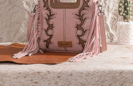 Wrangler - Top Handle Boot Scroll Fringe Tote
