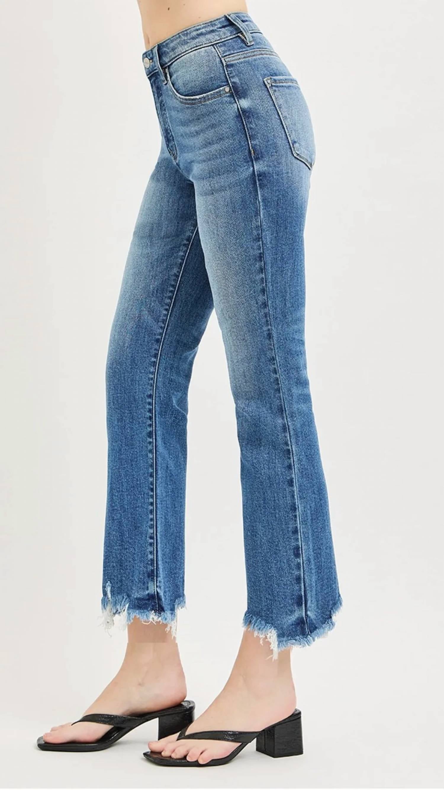 Risen - High Rise Tummy Control Crop Bootcut Jeans
