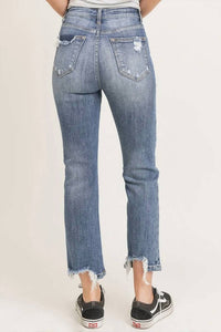 Risen - Women's Vintage Washed Straight Jeans