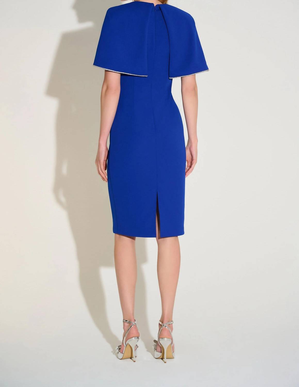 Joseph Ribkoff - Embellished Cape Sleeve Sheath Dress