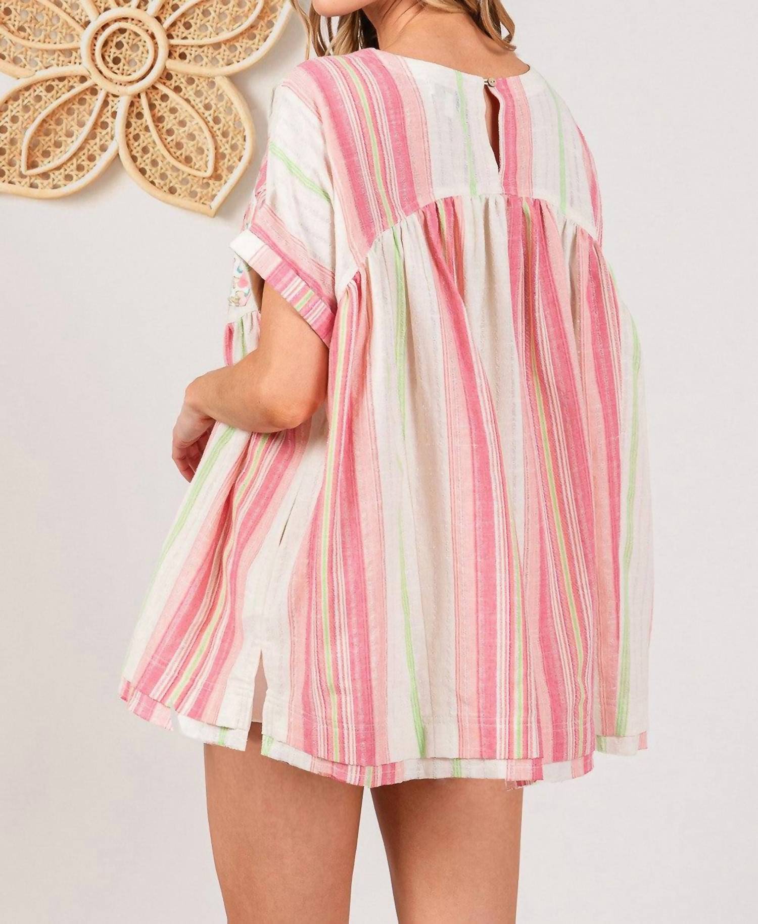 Sage+Fig - In My Mind Babydoll Short Sleeve Top