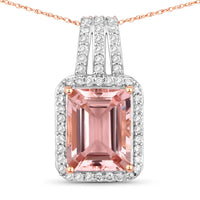 Diana M Jewels Women's Octagon Natural Morganite Pendant Necklace (2.41 Ct) - Classic Plus in 14k rose gold - women's jewelry
