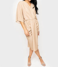 Gibsonlook - Jennifer Drape Front Luxe Knit Dress