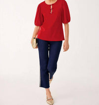 Lilly Pulitzer Ethenia Knit Top in cranberry red 1 - women's blouse - view 4