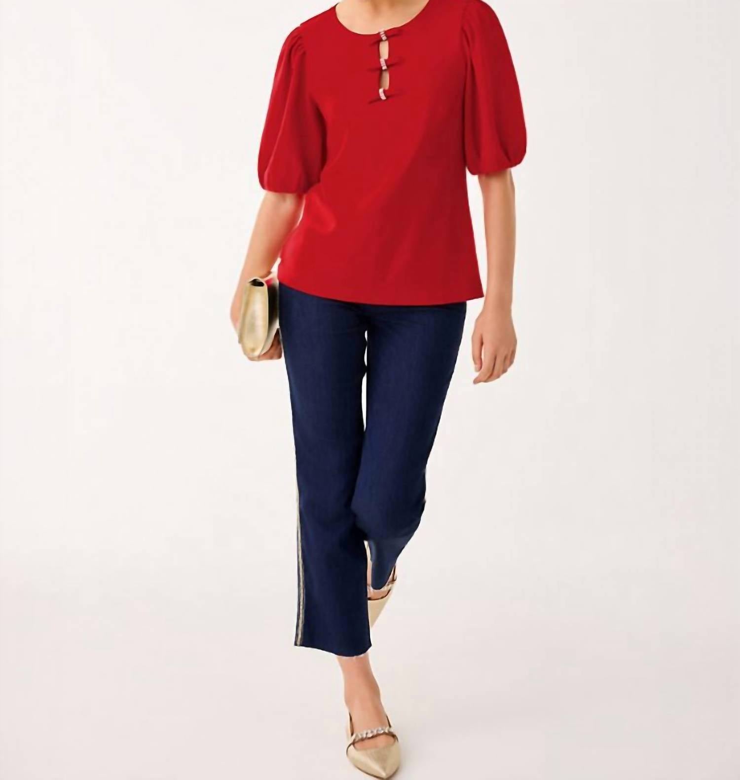 Lilly Pulitzer Ethenia Knit Top in cranberry red 1 - women's blouse - view 4