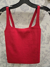 Scanlan Theodore Women's Crepe Knit Square Camisole in red - women's shirt