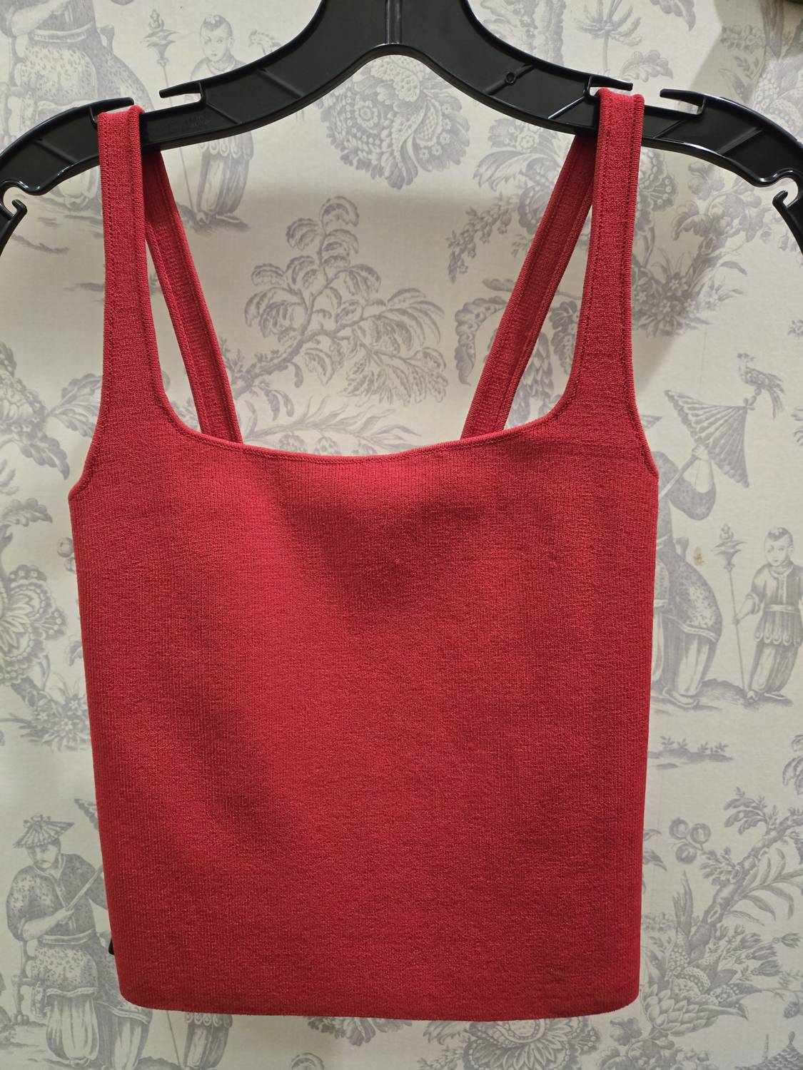 Scanlan Theodore Women's Crepe Knit Square Camisole in red - women's shirt