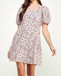 Square neck lilacs dress