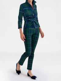 GRETCHEN SCOTT Twist And Shout Melville Tartan Top in green multi - women's blouse - view 4