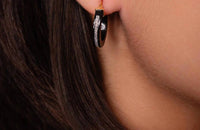 Gold & Honey - Women's Thin Glitter Lucite Hoop Earrings