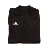 adidas Boy's Condivo 20 Quarter Zip Training Top in black - kids' long sleeve top - detail view