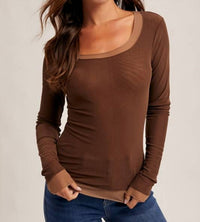 Hem & Thread - Double Layer Scoop Neck Mesh Top