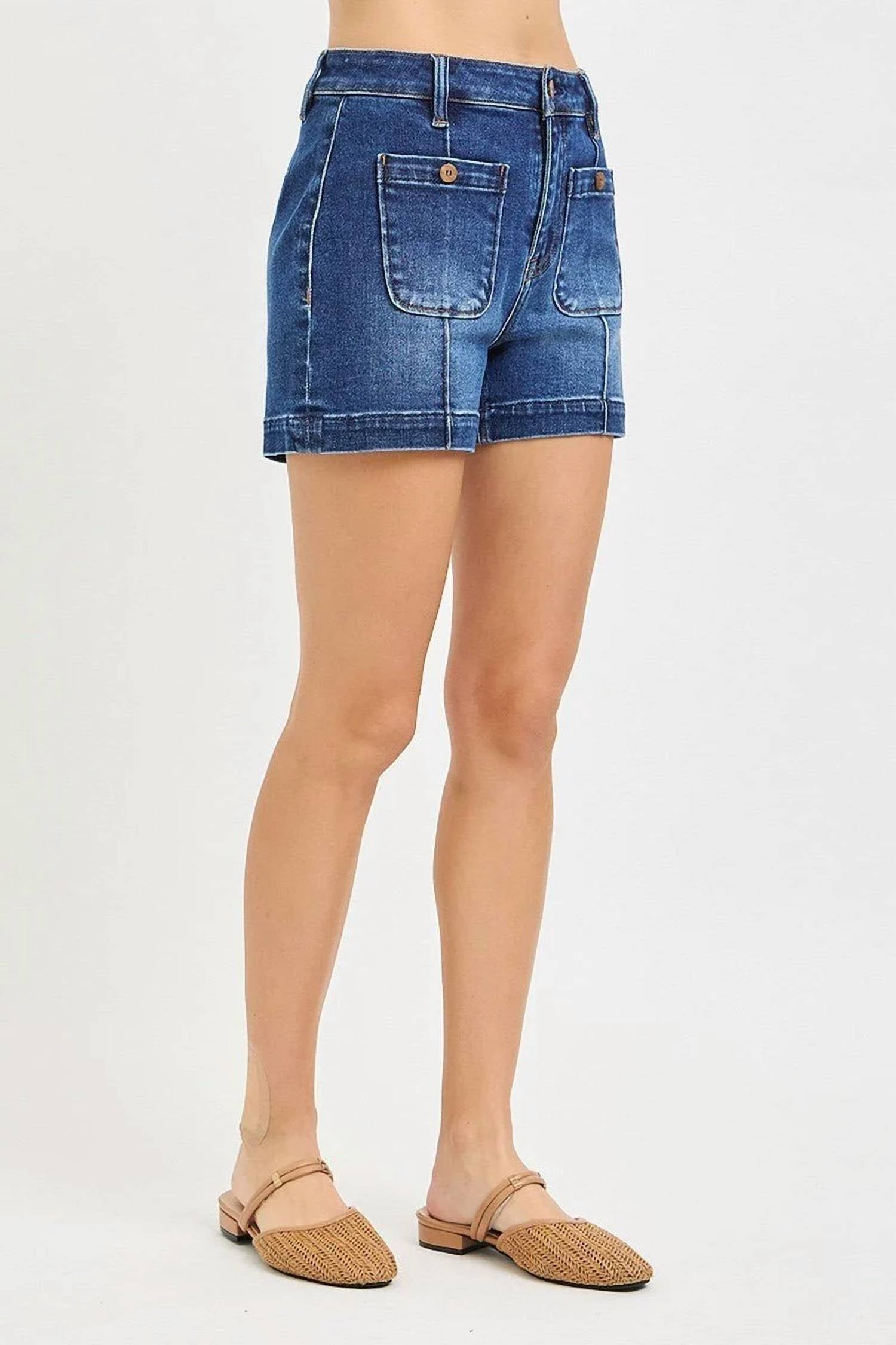 Risen - Rizza Patch Pocket Denim Shorts