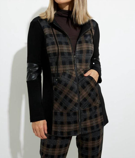 PLAID HOODED JACKET