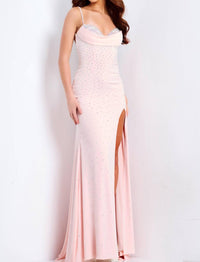 Jovani - Fitted Rhinestone Prom Dress With Open Back