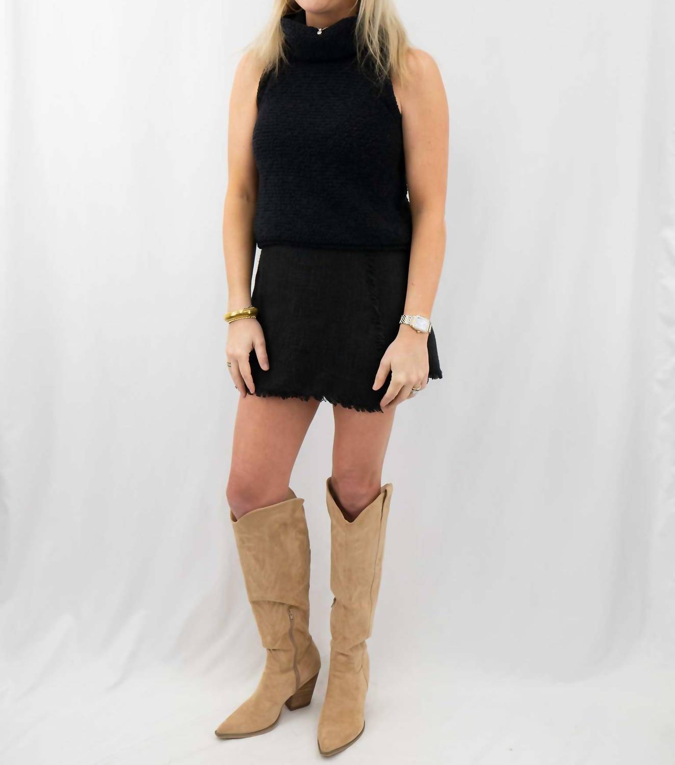 By Together - Knit Turtleneck Sleeveless Sweater
