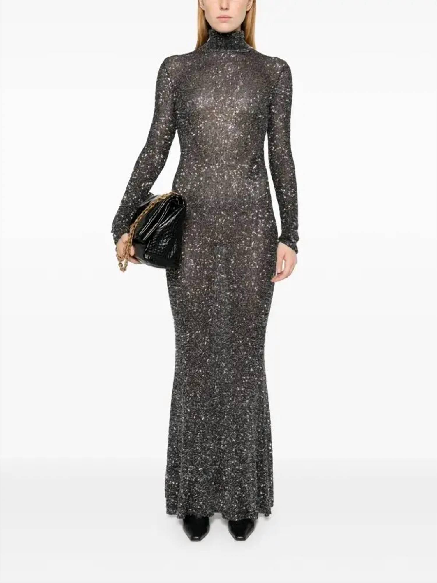 Balenciaga - Sparkled High Neck Maxi Dress