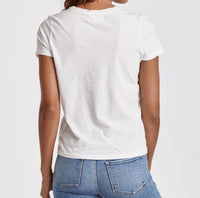 DEAR JOHN DENIM Decker Jersey Short Sleeve Tee in white - women's t-shirt - detail view