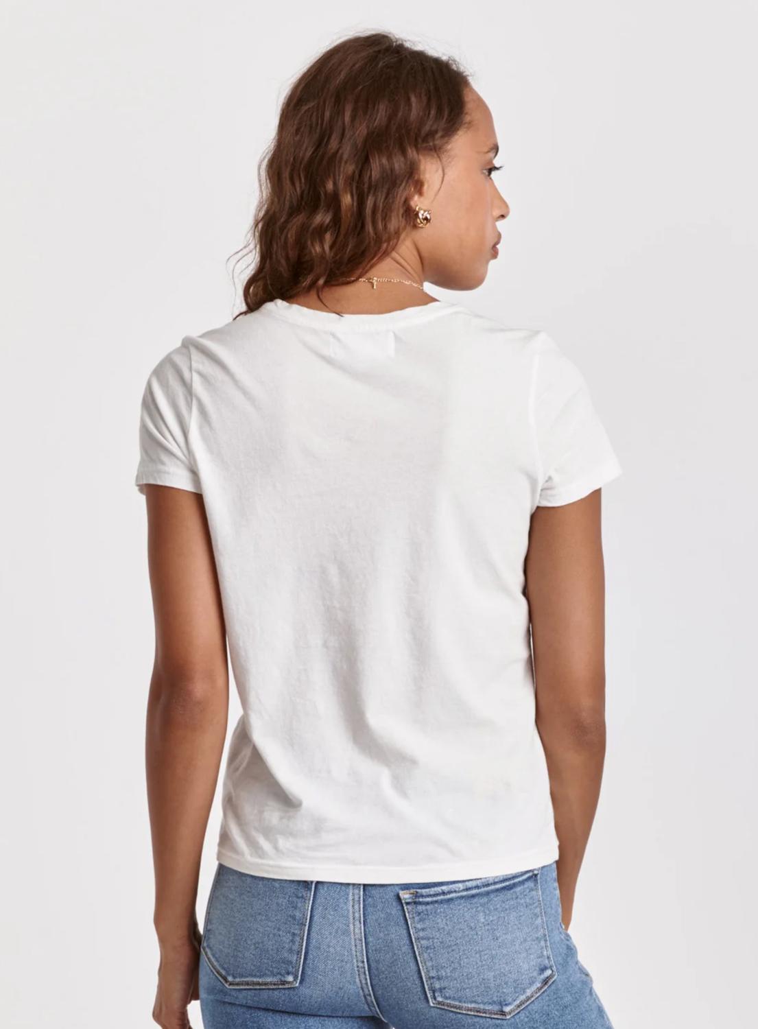DEAR JOHN DENIM Decker Jersey Short Sleeve Tee in white - women's t-shirt - alternate view
