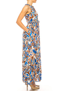 Maggy London - Floral Halter Keyhole Maxi Dress