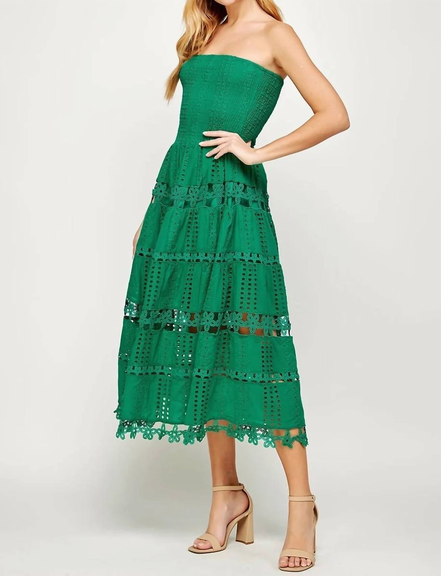 Strut & Bolt - Eyelet Lace Strapless Dress