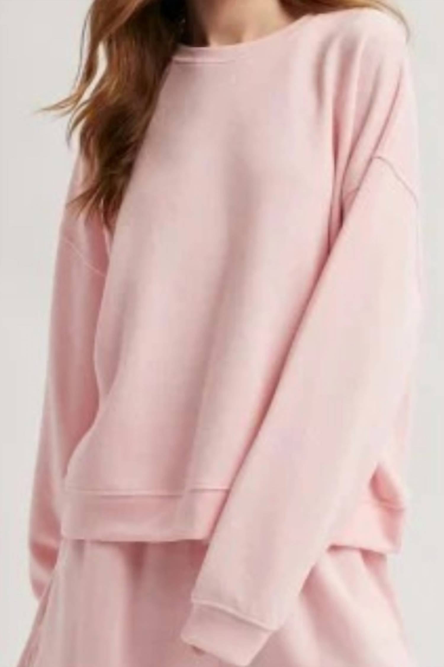WISHLIST Soft-Touch Knit Pullover in ballet - women's sweater - detail view