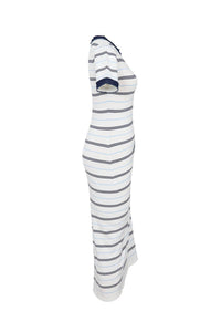 Rivir - Women's Short Sleeve Knit Dress With Stripe Pattern