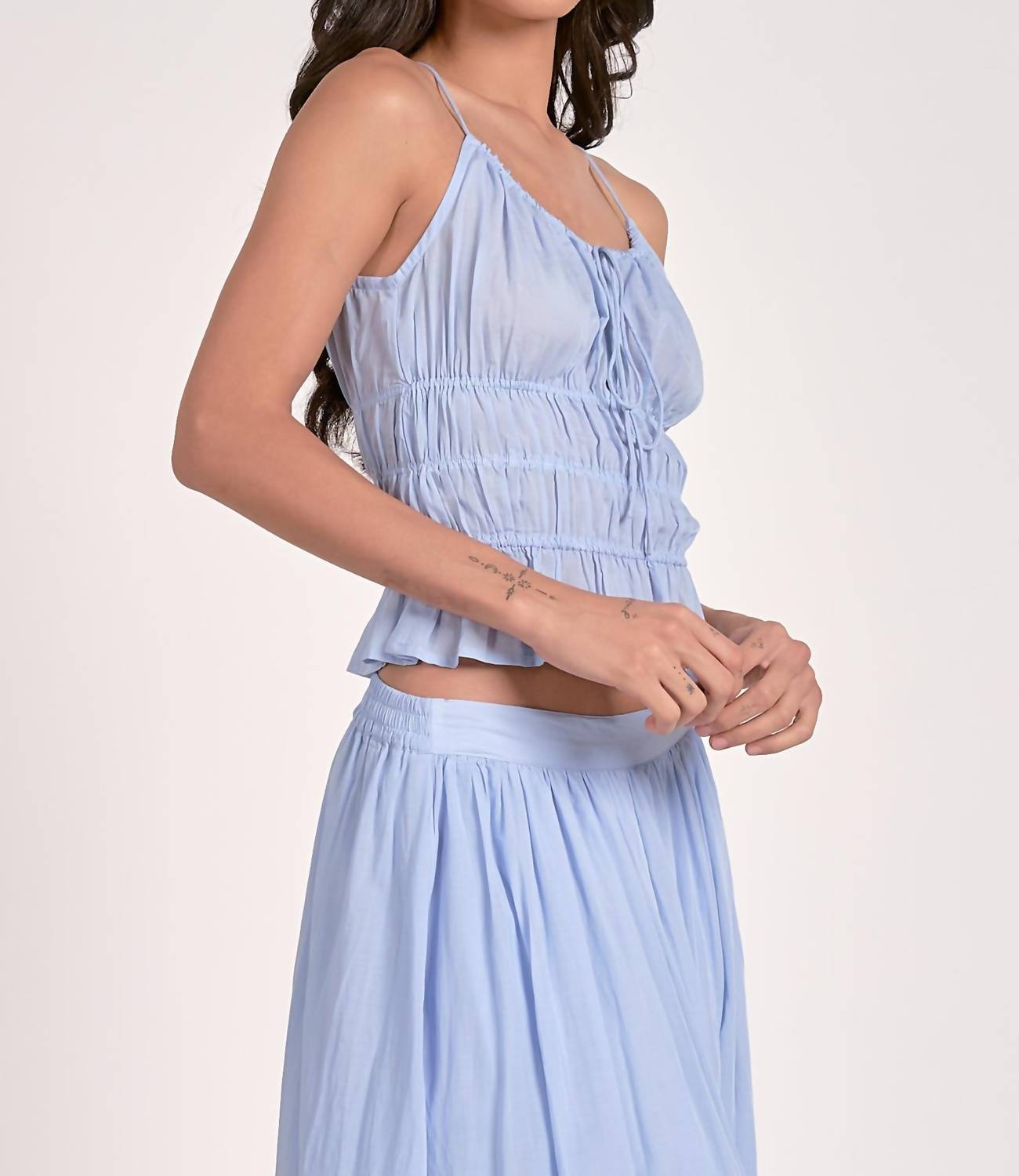 ELAN Monica Top in blue - women's tank top - alternate view