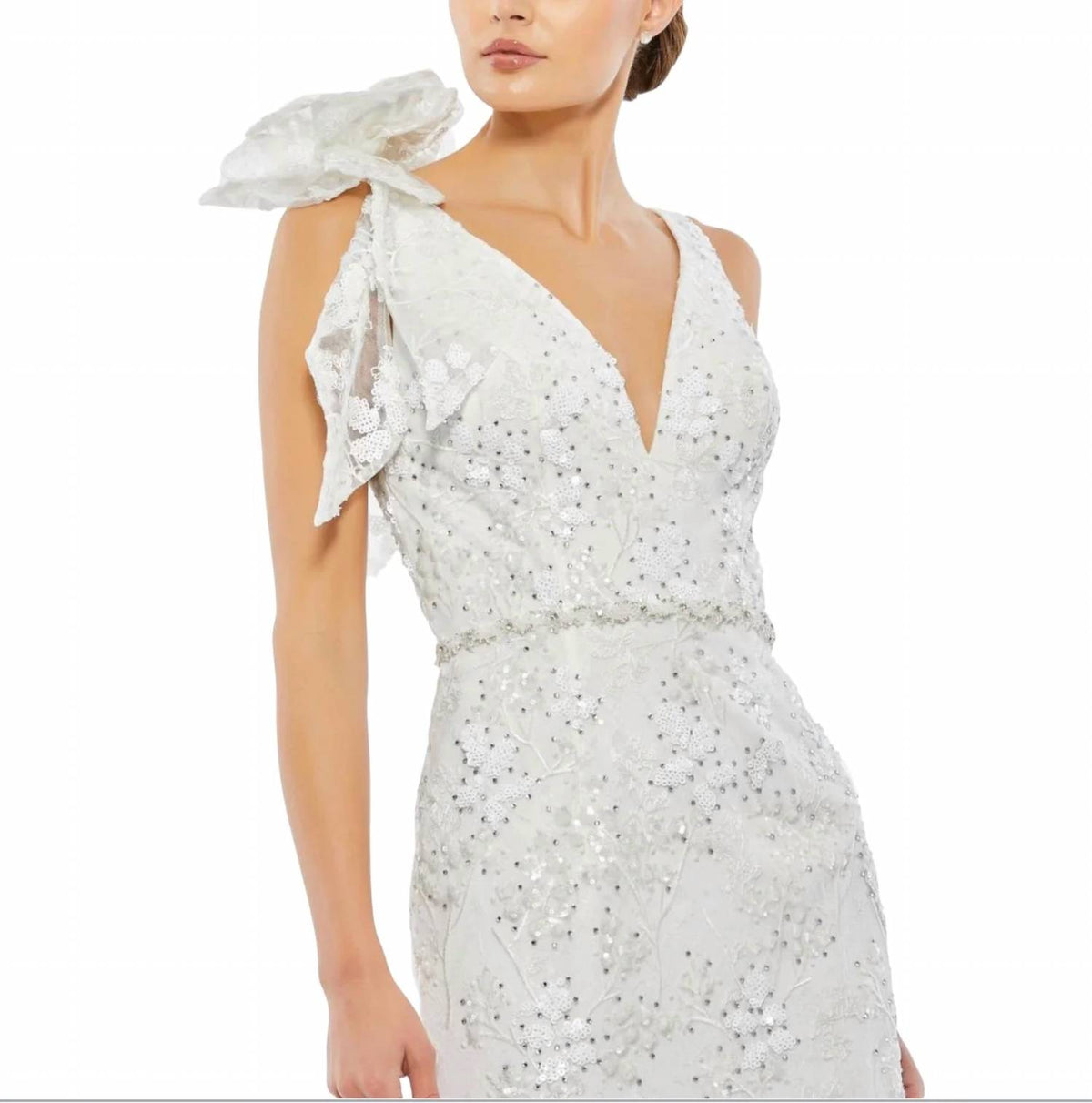 Mac Duggal - Women's Floral Beaded Sequin Midi Dress