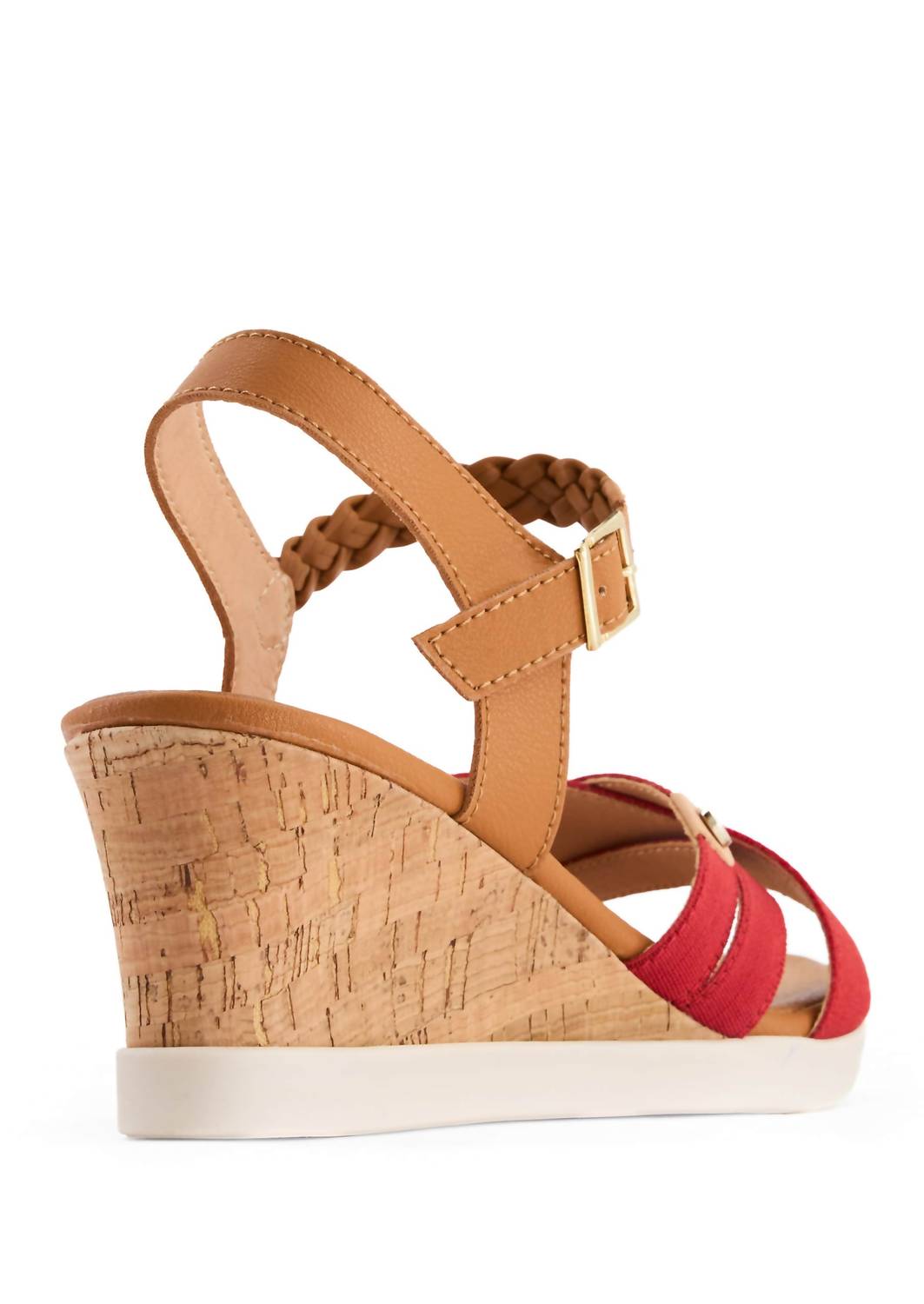 Andrea Women's Wedge Sandal in red 1 - women's sandal - detail view