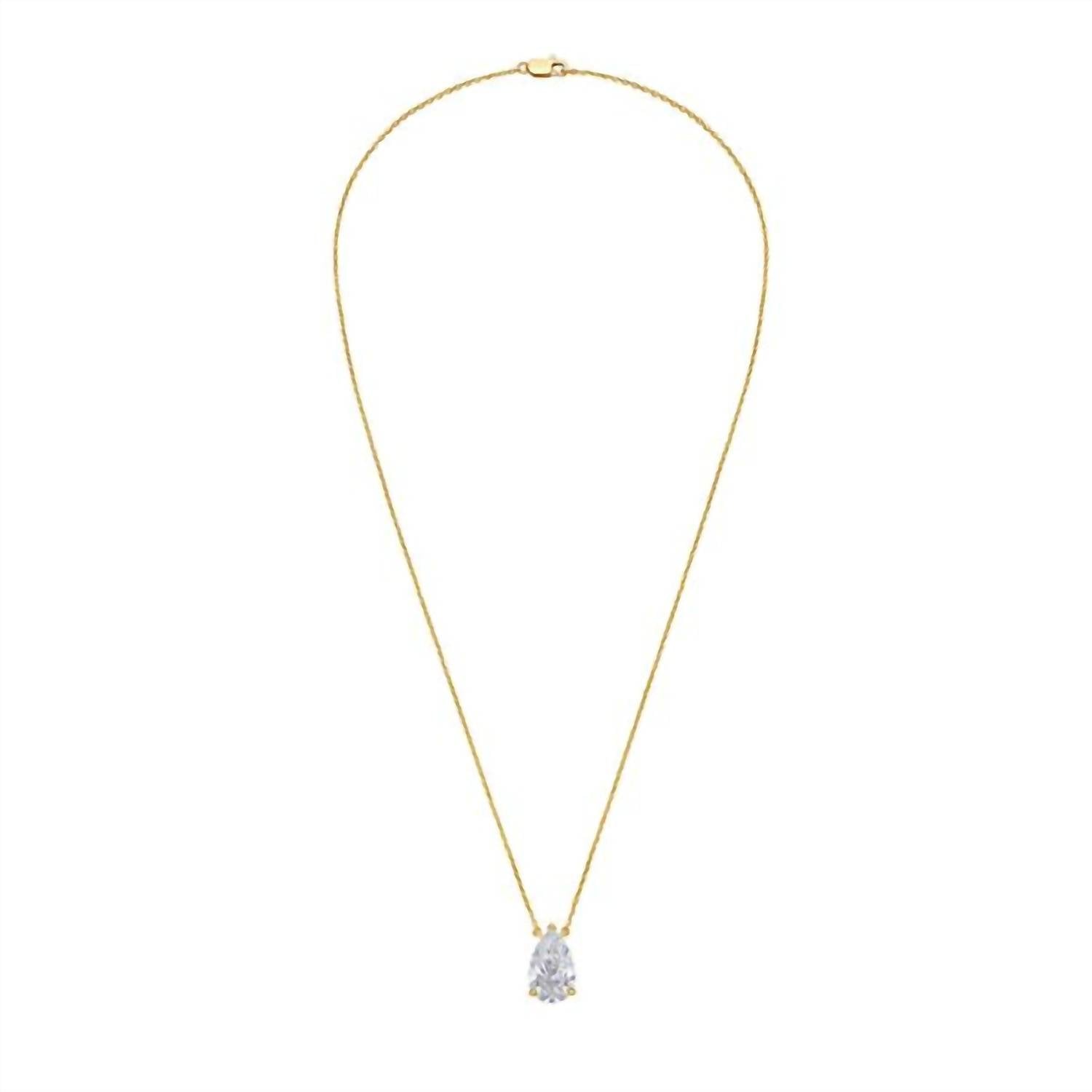 Diana M Jewels - 1.00 Ct Lab Grown Pear East West Diamond Pendant Necklace