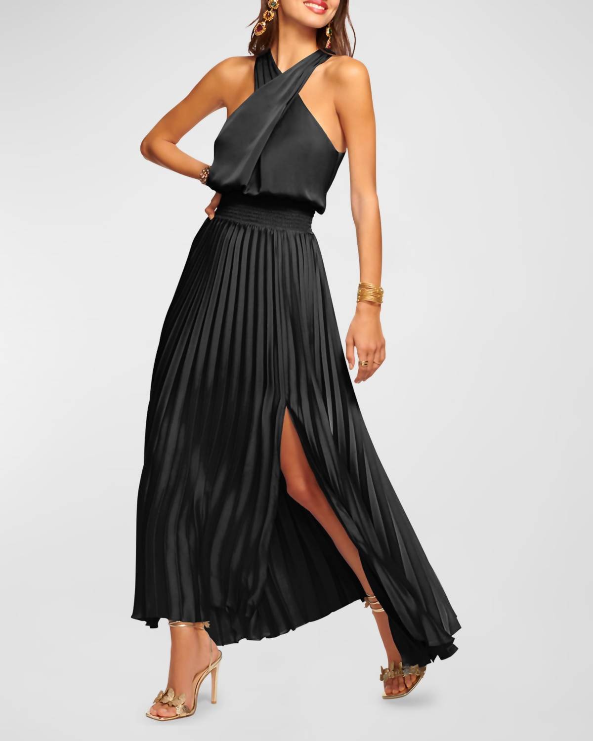 Ramy Brook - Arina Pleated Halter Midi Dress