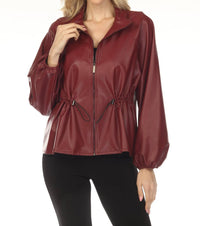 Joseph Ribkoff - Faux Leather Zip Front Jacket