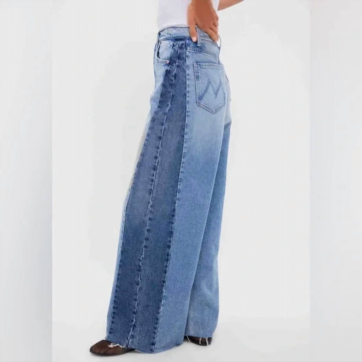 Mother - Pipe Dream Button Sneak Fray Jeans