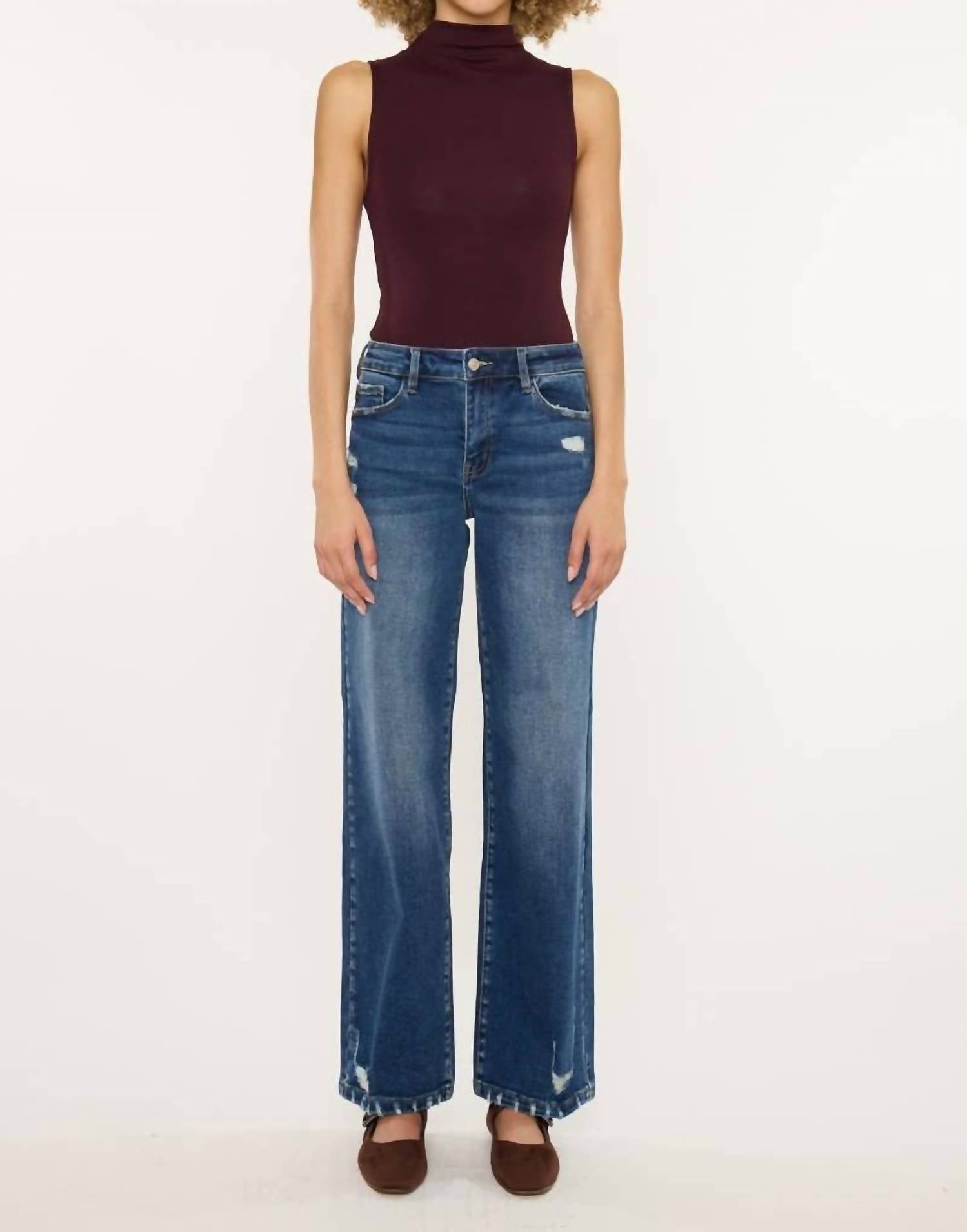 Kancan - High Rise Wide Leg Jeans