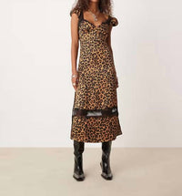 Free People - Leopard Foolish Heart Printed Midi Dress