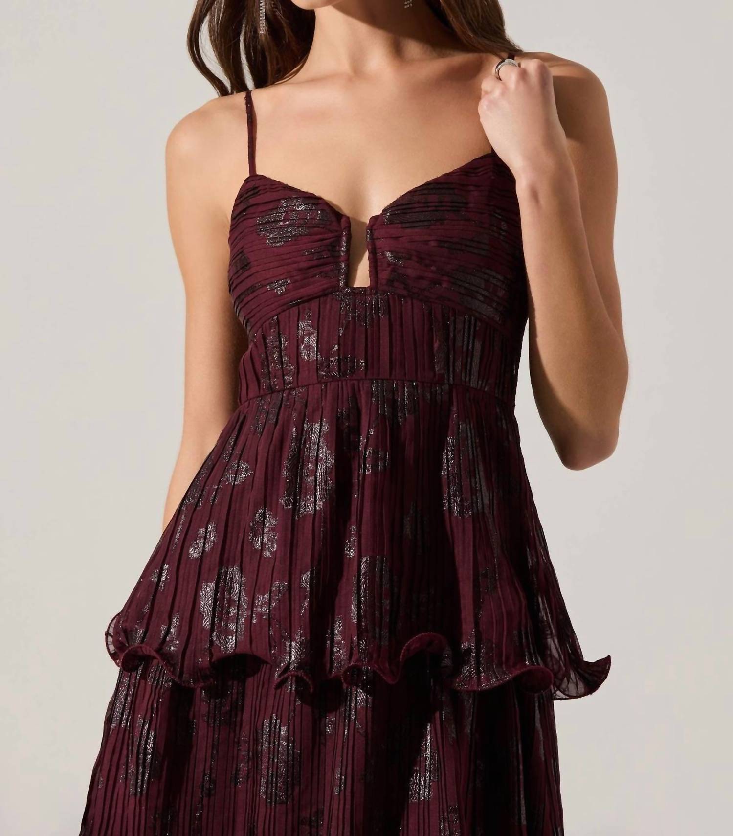 Astr - Lupin Pleated Tiered Maxi Dress
