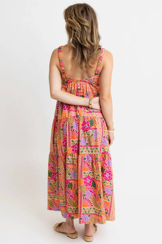 Karlie - Toucan Scarf Tier Maxi Dress