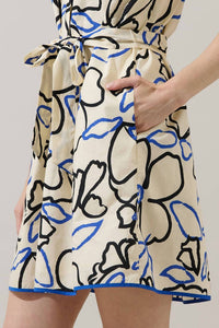 SUGARLIPS Tercy Floral Olera Ruffle Mini Dress in cream navy - women's dress - view 6