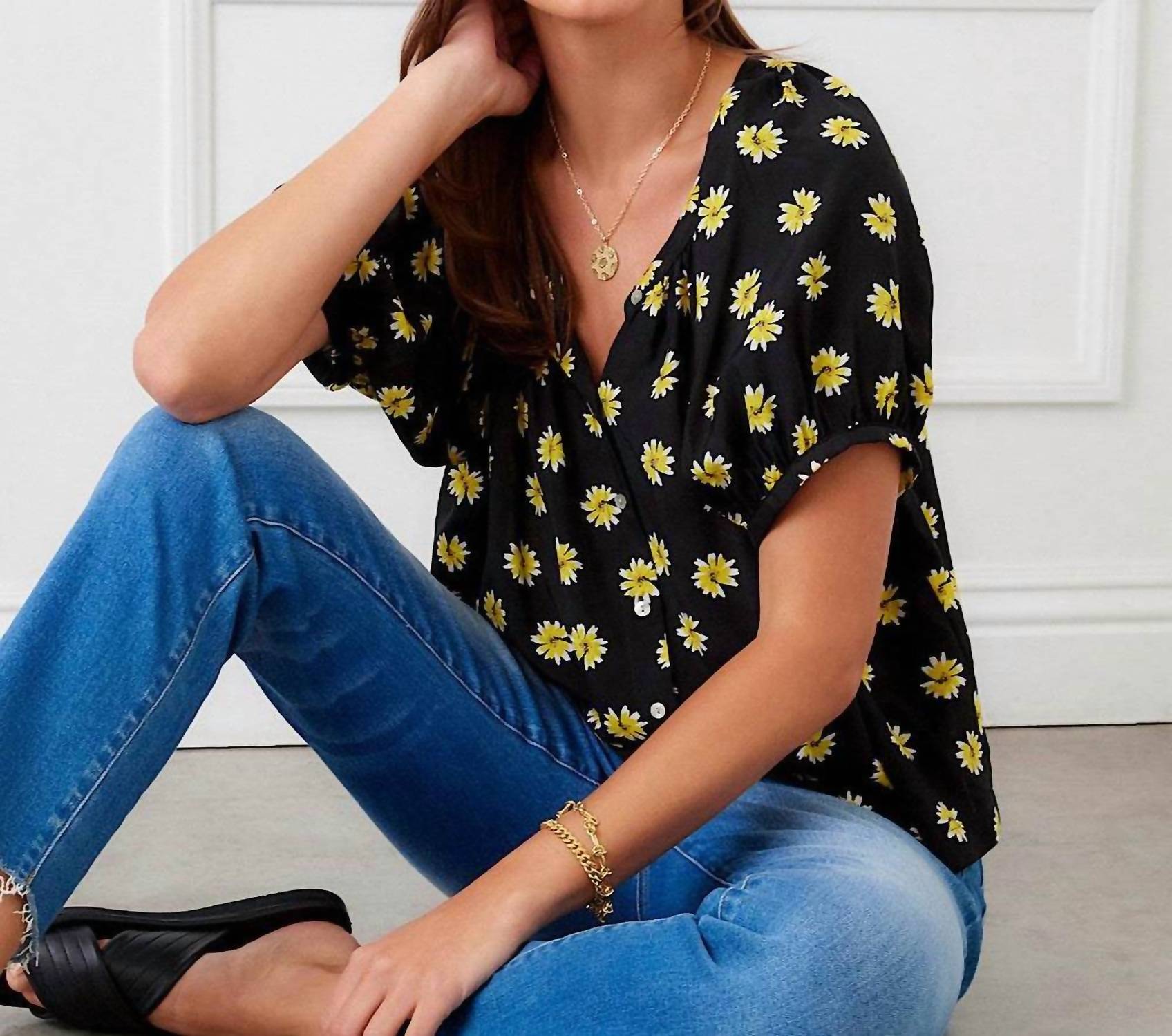 Karen Kane - Puff Sleeve Peasant Top