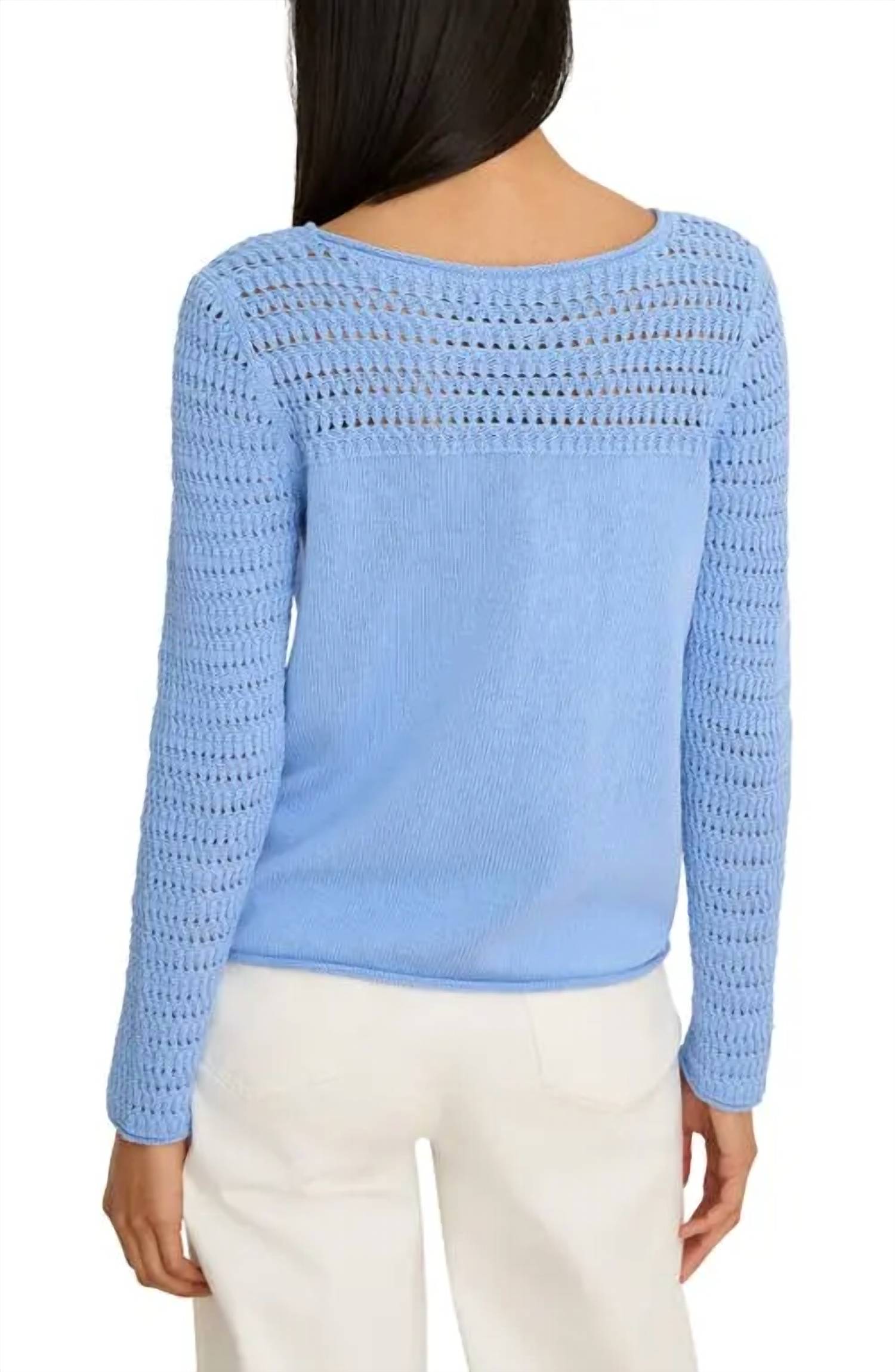 Nic + Zoe - PLACED POINTELLE SWEATER