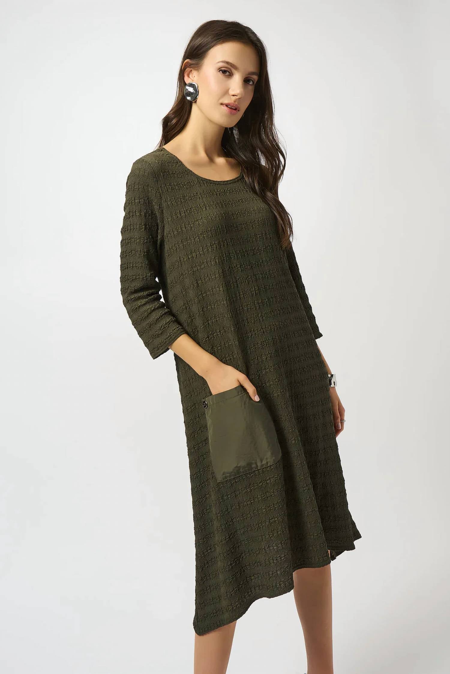 Joseph Ribkoff - Scoop Neck Asymmetrical Dress