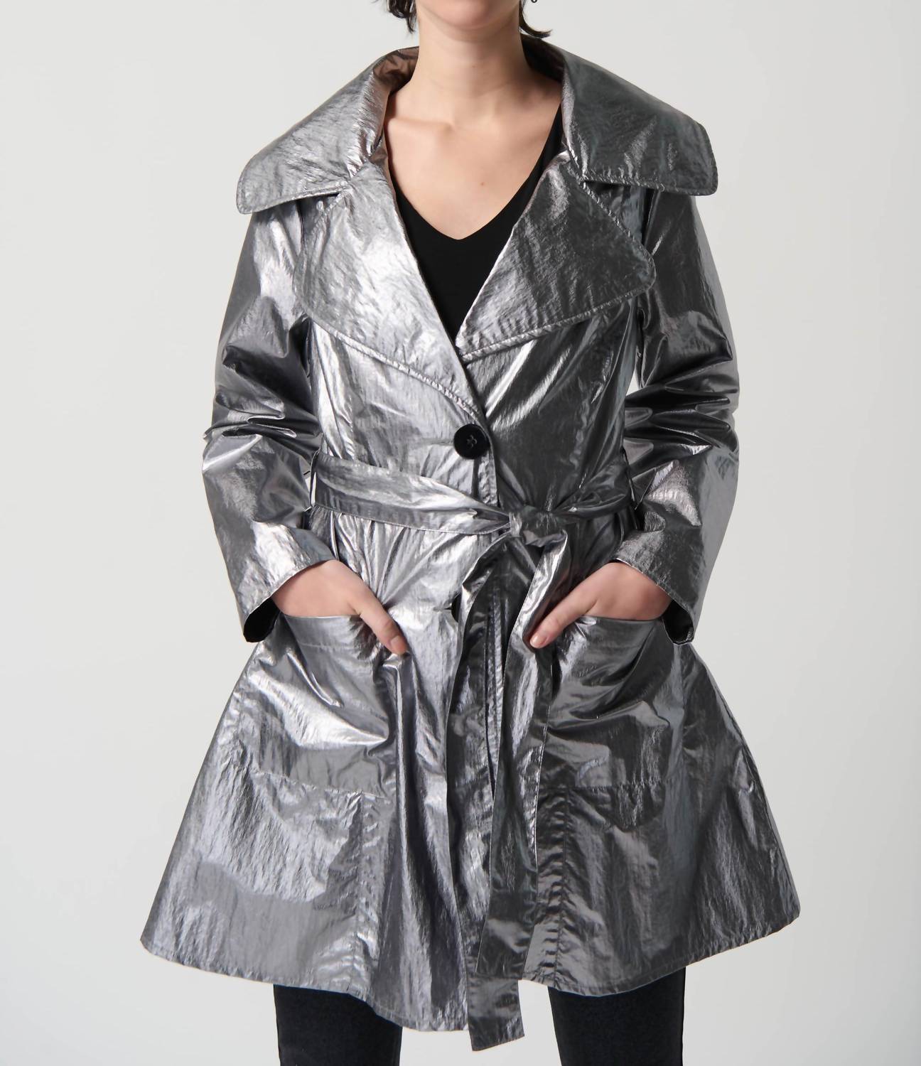 Joseph Ribkoff Metallic Double-breasted Jacket in silver - women's jacket