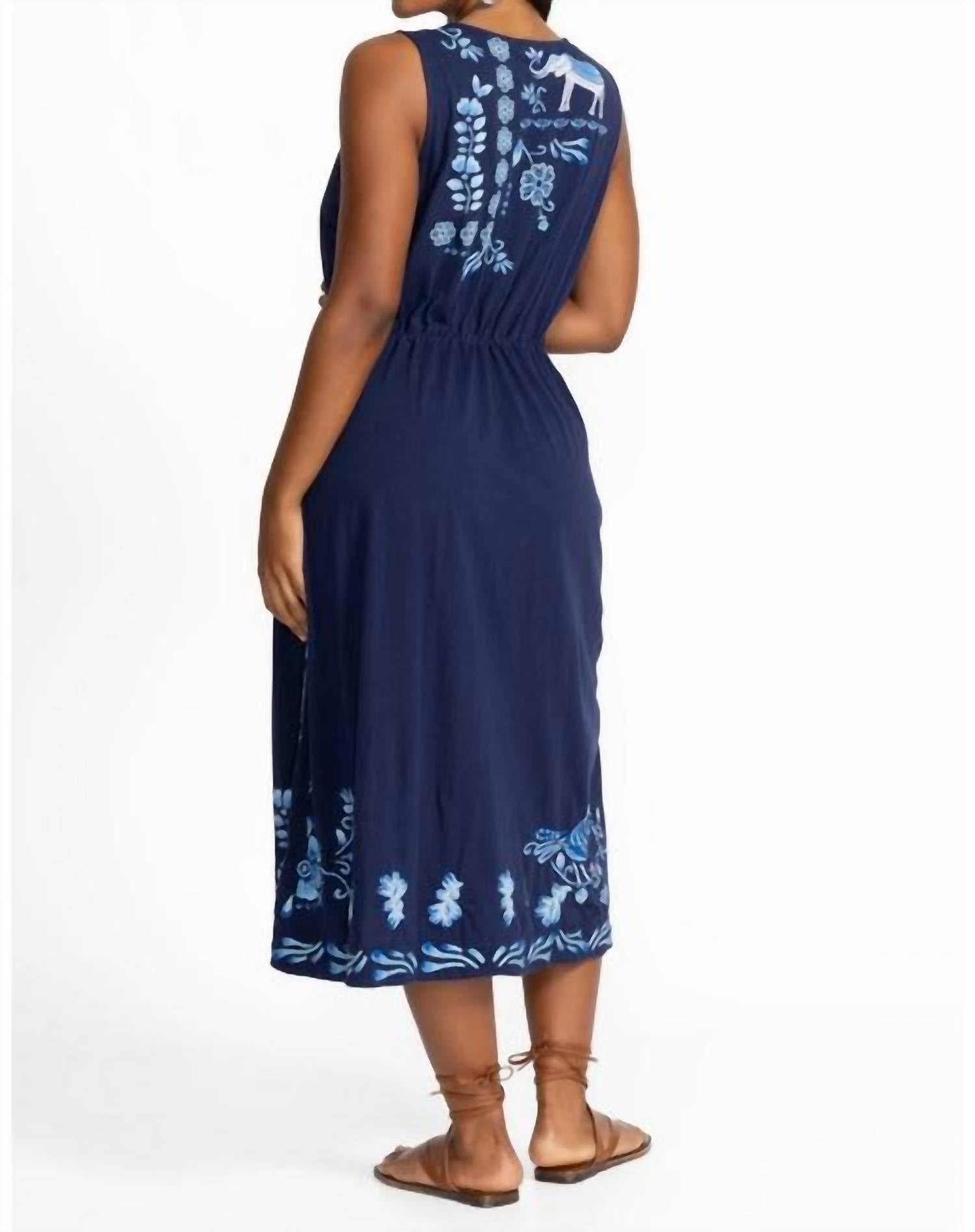 Johnny Was - Yadira V‑neck Drawstring Knit Dress - Plus