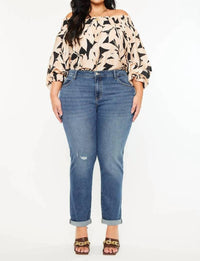 Kancan - Mid Rise Slim Boyfriend Jeans - Plus