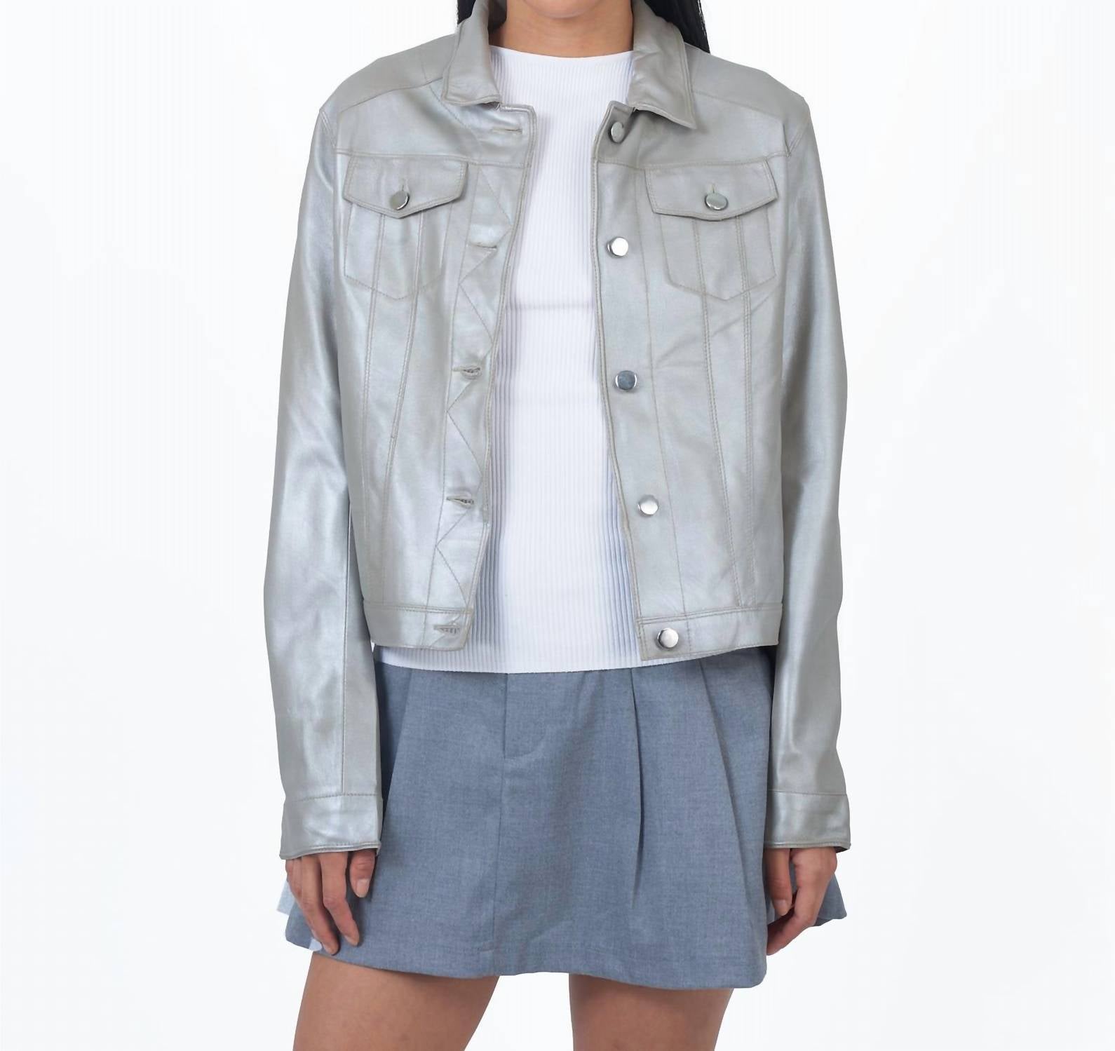 Jkt Nyc - Alexa Metallic Leather Jacket