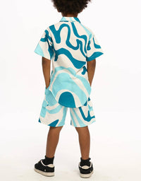 Chaser - Wavy Stripe Short Sleeve Shirt