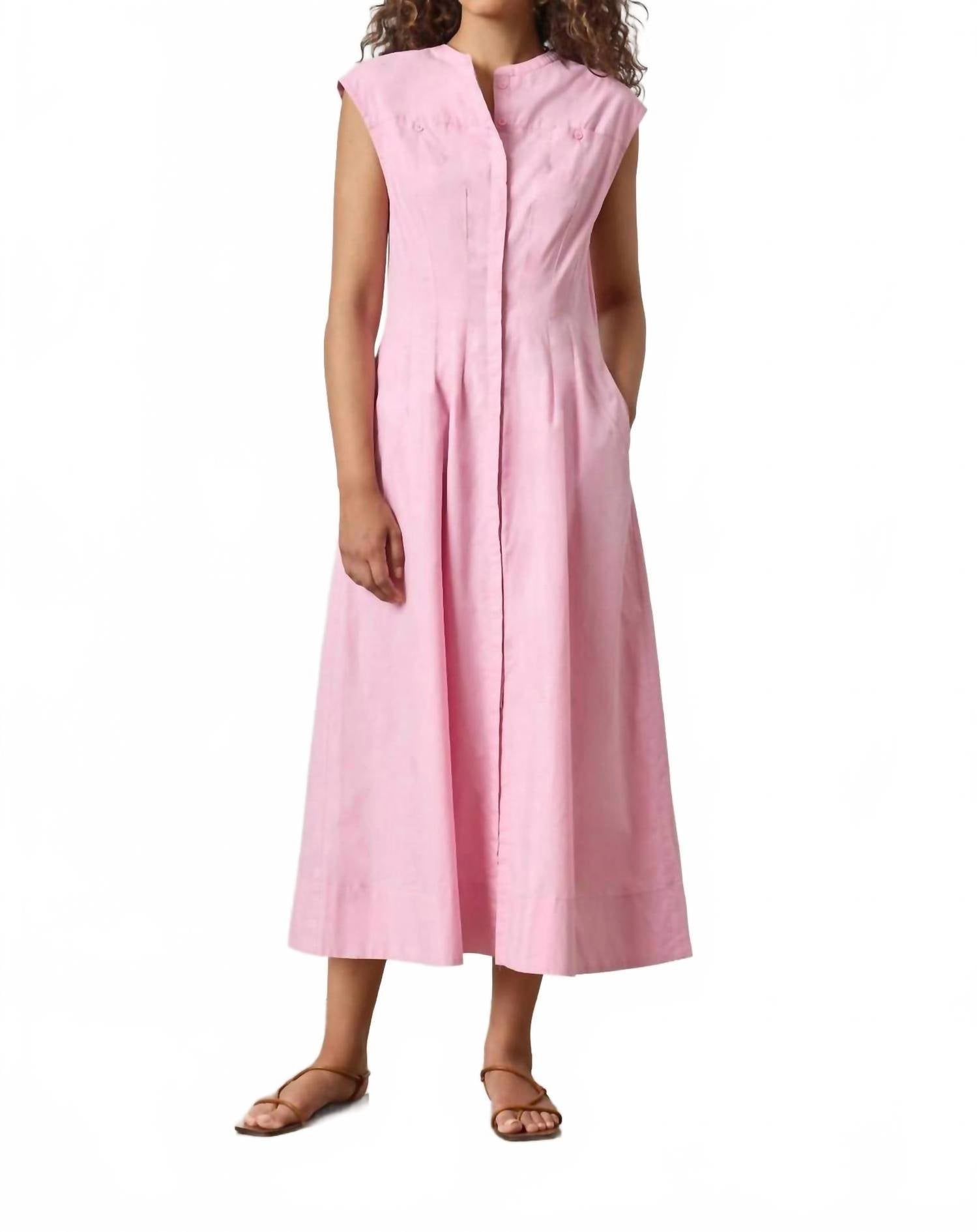 Lilla P Sleeveless Seamed Maxi Dress in taffy - women's dress